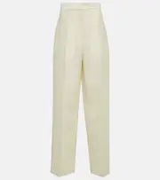 [The Row] The Row Gordon high-rise wool and silk pants AU 12 beige