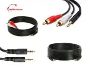 3.5mm AUDIO CABLE AUX 3.5 mm to Dual RCA Stereo 3FT 6FT 10FT 25FT 50FT 100FT LOT