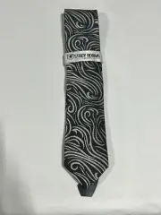 Mens Stacy Adams Black White Spiral Pattern Tie With Matching Pocket Square NEW
