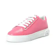 Miu Miu Women's 5E643C Pink Cracked Leather Fashion Sneakers Shoes