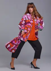 [TS] Taking Shape Reversible Quilt Natural Jacket Size 20 in Print, Viscose - Plus Size Women's Coats & Jackets Print