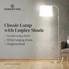 Sarantino Height-Adjustable Metal Floor Lamp, Weighted Base,Golden Brass & White