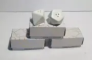 Lot of 3 Modern White Salt & Pepper Shakers Set by Weddingstar Geometric Shape