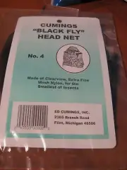 Cumings Black Fly Head Net # 4 Extra Fine Nylon Mesh For The Smallest Of Insects