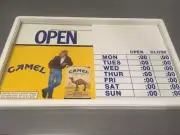 Joe Camel SMOOTH CHARACTER Retail Business Hours Sliding OPEN CLOSED Sign