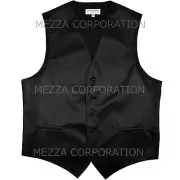 New Men's Tuxedo Vest Waistcoat Horizontal Stripes only prom wedding party Black
