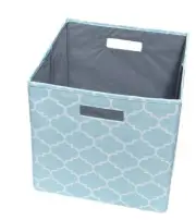 Blue Diamond Foldable Storage Bin Cube Cardboard/Polyester 13"x13"x13"