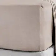 (Single, Beige) - NIYS Luxury Bedding 100% Brushed Cotton Flannelette 40CM/16 Extra Deep Fitted Sheets in 12 Colours (Single, Beige)