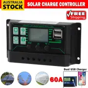 60A Solar Panel Charge Controller Regulator 12/24V auto dual USB Energy Battery