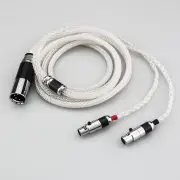 16 Cores Pure Silver Mini 4-pin XLR Headphone Cable for Audeze LCD-2 LCD-3 Meze