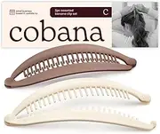 Cobana Banana Clip Hair Clips - Volumizing Hair Claw Clips & Hair Styling Accessories for Thick & Thin Hair - Large 6'' Set of 2 (Neutral)