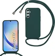 [xinyunew] Mobile Phone Chain for Samsung Galaxy A34 5G Case with Strap, Mobile Phone Case with Cord for Hanging, Soft TPU Silicone Case with Strap [Removable] Necklace Case for Samsung Galaxy A34 5G