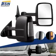 For Mitsubishi Triton MQ MR 15-19 Power Extendable Towing Mirrors w/ Indicator