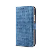 Retro Style Mesh Breathable Horizontal Flip Leather Case For Iphone Xr With Card Slot and Holder and Wallet(Blue)