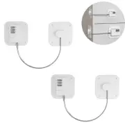 Catzon 2 Pcs Refrigerator Lock No Drilling for Cabinets Window Drawers-WhiteA
