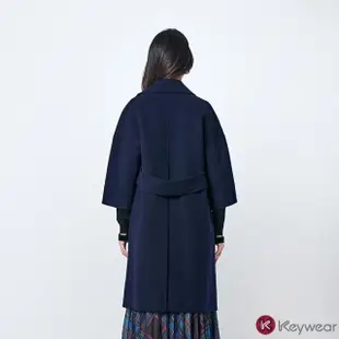 【KeyWear 奇威名品】羊毛純手工縫製長大衣