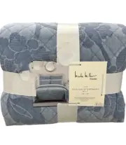 Nicole Miller Blue Cotton Stonewash King Quilt 106”x92”