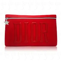 在飛比找Yahoo奇摩購物中心優惠-Dior迪奧 紅色麂皮個性手拿包