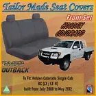 Grey Canvas Seat Covers for Holden Colorado Single Cab RC: 07/2008 to 05/2012