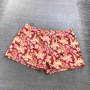Eddie Bauer Shorts Womens 2XL XXL Tidal Floral Cardinal High Rise Shorts UPF 50