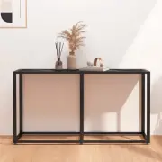 Console Table Black Marble 140x35x75.5cm Tempered Glass Modern Furniture H 31677