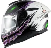 Nexx Y.100R Night Rider, full face helmet , color: White/Black/Purple/Green , size: XL