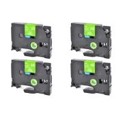 4 PK TZe-MQG35 White on Lime Green Label Tape for Brother P-Touch PT-1880 1/2''