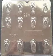 Bite-Sized Flip Flops Chocolate Plastic Candy Soap Mold CML 1326