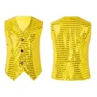 FEESHOW Kids Boys Girls Sparkly Sequin Vest Waistcoat Hip Hop Jazz Dance Party