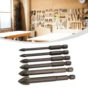 Tile & Glass Drill Bits 1/4" Hex Shank 4+5+6+8+10+12mm 6 Pcs /Set Alloy