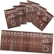 MOBUTOFU 25pcs Rustic Wooden Table Numbers Double Sided Centerpieces for Weddings Parties and Events for Catering and Banquets Stylish Dining Table Decor