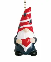America Loving Gnome Red White Blue Ceiling Fan Pull or Light Pull Chain