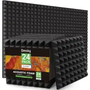 24 Pack Sound Proof Foam Panels Studio Acoustic Foam Panels1" X 12" X 12"Soun...