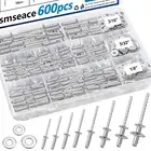 600Pcs Stainless Steel Rivets with Washer Assortment Kit 8-Sizes Stainless Steel