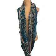 Anthropologie Raj Infinity Scarf. Blue with silver sequins and detail