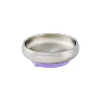 在飛比找momo購物網優惠-【little.b】316雙層不鏽鋼寬口麥片吸盤碗-夢幻紫(