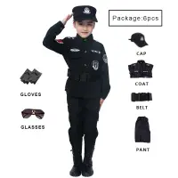 在飛比找蝦皮購物優惠-【兒童制服】Congme 6 件/套警察服裝兒童陸軍警察 c