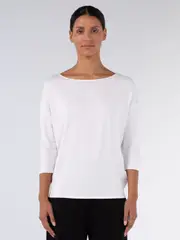 Modal Luxe Layer Tee 3/4 Sleeve - White