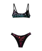 The Attico Animal Print Bikini Set XS Black