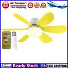 LF# Ceiling Fan LED Lamp E27 Socket Fan Light Remote 52cm (Yellow Crystal Shell)