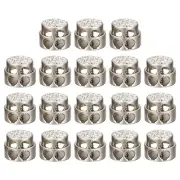 18pcs Round Cord Lock Spring Stopper Fastener Slider Toggles End Pearl Nickel
