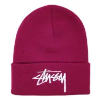 在飛比找momo購物網優惠-【STUSSY】刺繡品牌LOGO 毛帽(紫色)