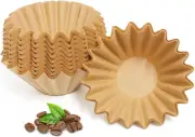 1-2 Cup Brown Coffee Filters, 100 Count Unbleached Basket Coffee Filter Paper