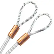 1/4" COATED GALVANIZED STEEL CABLE COPPER SLEEVE, 1-75ft (Clear,Yellow)