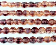 25 8 mm German Style Triangle Beads: Crystal - Amethyst
