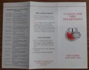 Vancouver Fire Department 100th Birthday Party Tri-Fold Brochure 1986