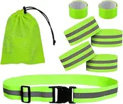 High Visibility Reflective Belt Reflectors Vest, Adjustable Reflective Wristbands Arm Bands,Reflective Running Gear for Men and Women,for Night Running Safety, Walking, Cycling
