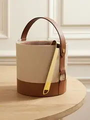[Ralph Lauren Home] Ralph Lauren Home - Garrett Leather-trimmed Canvas And Glass Ice Bucket - Cream - One size One size Cream