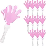 12 Pack - Pink/White Hand Clapper Noise Makers Party Favors