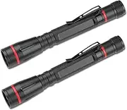 2 Pack Mini Flashlight 3 Modes - Small Flashlights LED High Lumens Pen Light with Clip, Zoomable, Portable Pocket Compact Torch for Camping, Emergency, Inspection